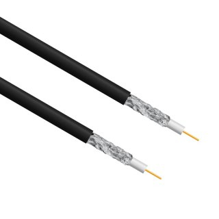 Kabel koncentryczny żelowany RG6, 1.02 mm Cu, 20 m, czarny