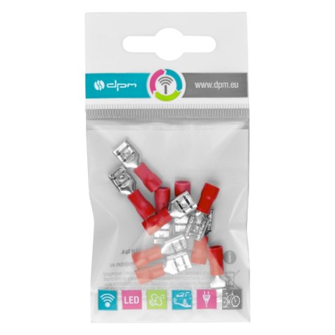 Konektor izolowany cylindryczny, 1 mm2, czerwony, 10 szt.