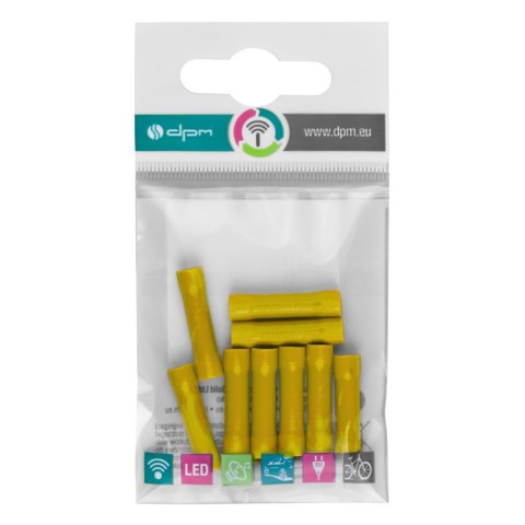 Konektor izolowany cylindryczny, 6 mm2, żółty, 10 szt.