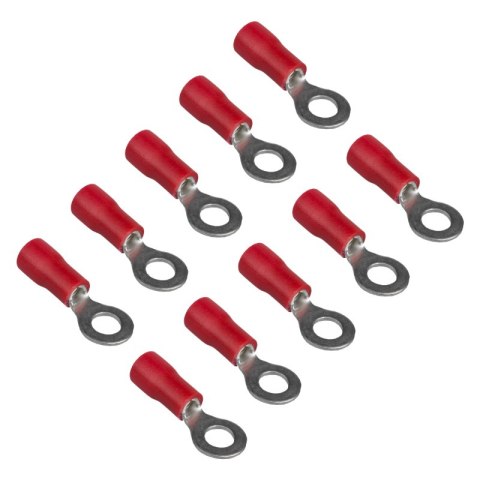 Konektor izolowany oczkowy, M4, 1 mm2, czerwony, 10 szt.