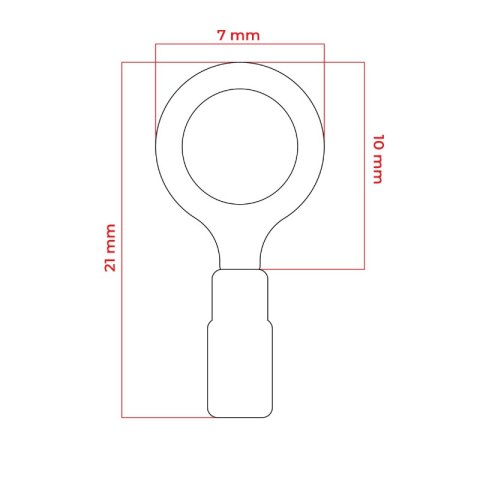 Konektor izolowany oczkowy, M4, 1 mm2, czerwony, 10 szt.