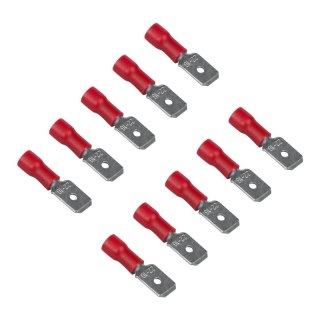 Konektor izolowany płaski, 1 mm2, czerwony, 10 szt.