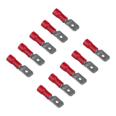Konektor izolowany płaski, 1 mm2, czerwony, 10 szt.