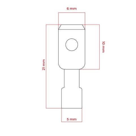 Konektor izolowany płaski, 1 mm2, czerwony, 10 szt.