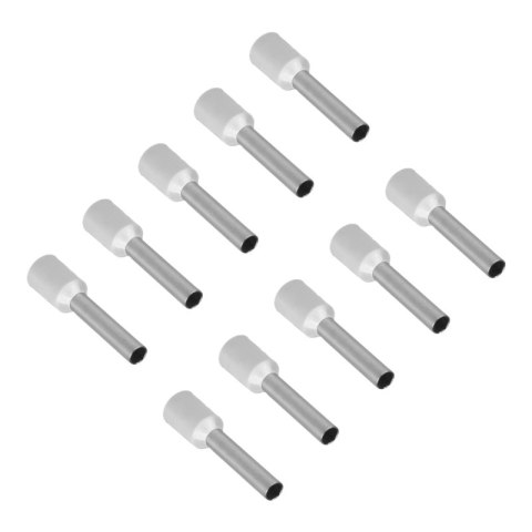 Konektor izolowany tulejka miedziana 8 mm, 0,5 mm2, biały, 10 szt.