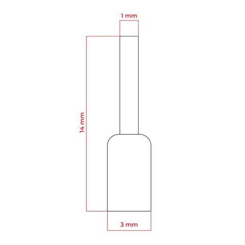 Konektor izolowany tulejka miedziana 8 mm, 0,5 mm2, biały, 10 szt.