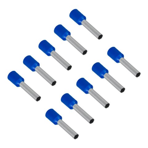 Konektor izolowany tulejka miedziana 8 mm, 0,75 mm2, niebieski, 10 szt.