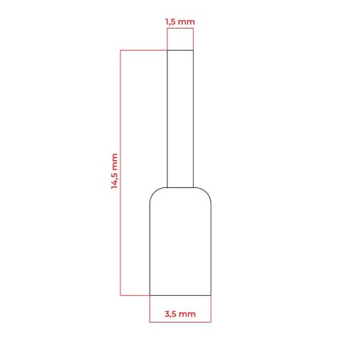 Konektor izolowany tulejka miedziana 8 mm, 0,75 mm2, niebieski, 10 szt.