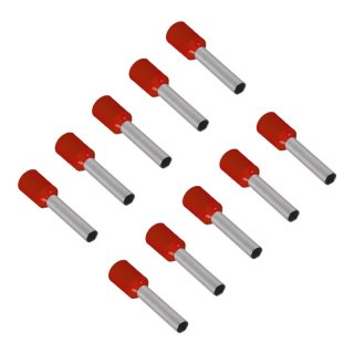 Konektor izolowany tulejka miedziana 8 mm, 1 mm2, czerwony, 10 szt.