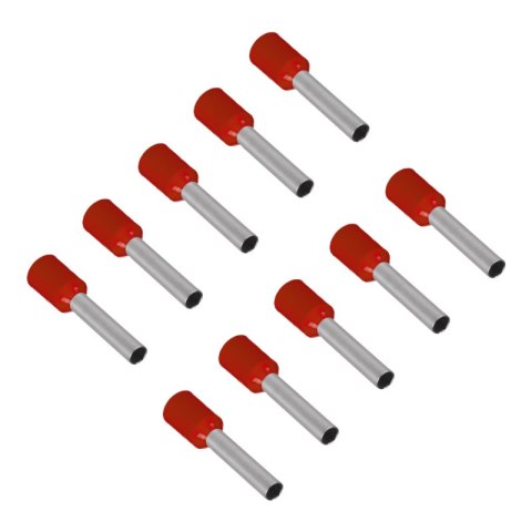 Konektor izolowany tulejka miedziana 8 mm, 1 mm2, czerwony, 10 szt.