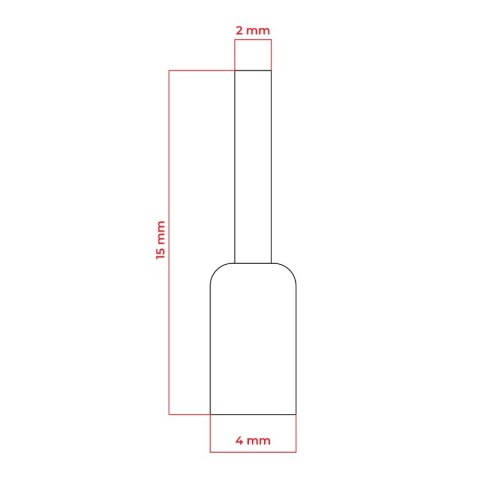 Konektor izolowany tulejka miedziana 8 mm, 1 mm2, czerwony, 10 szt.