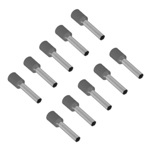 Konektor izolowany tulejka miedziana 8 mm, 2,5 mm2, szary, 10 szt.