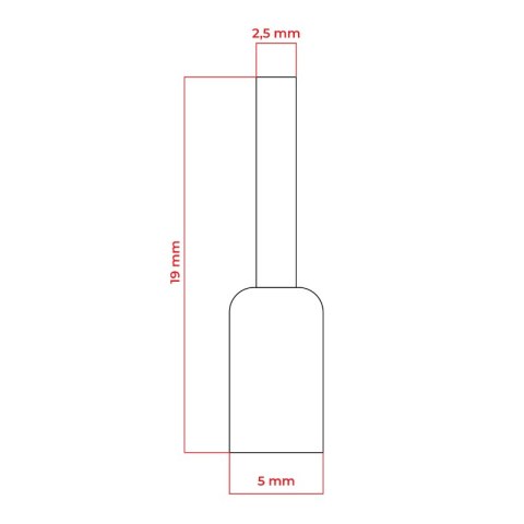 Konektor izolowany tulejka miedziana 8 mm, 2,5 mm2, szary, 10 szt.