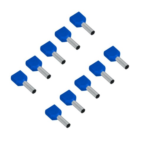 Konektor podwójnie izolowany tulejka miedziana 8 mm, 0,75 mm2, niebieski, 10 szt.