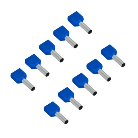 Konektor podwójnie izolowany tulejka miedziana 8 mm, 1,5 mm2, niebieski, 10 szt.