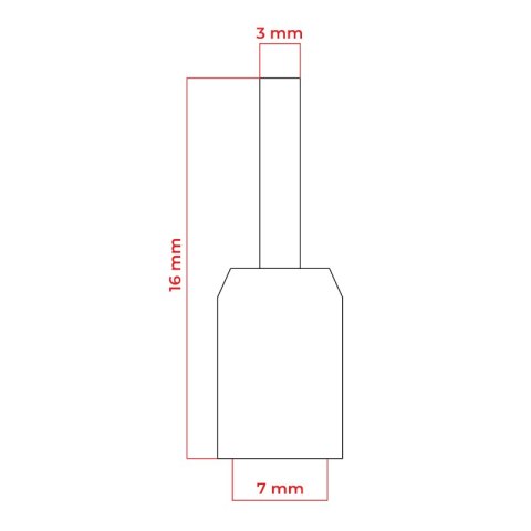 Konektor podwójnie izolowany tulejka miedziana 8 mm, 1,5 mm2, niebieski, 10 szt.