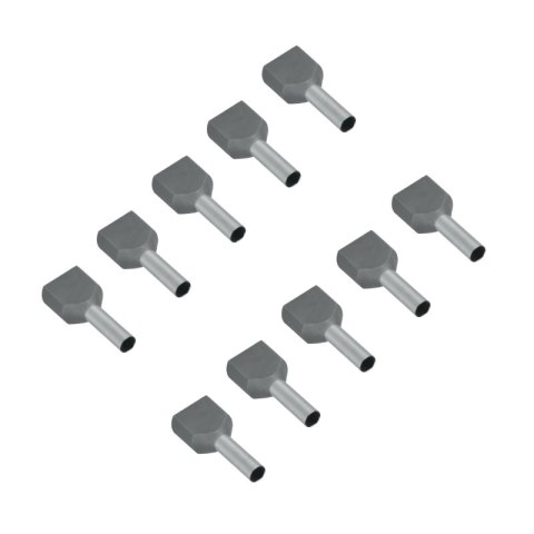 Konektor podwójnie izolowany tulejka miedziana 8 mm, 2,5 mm2, szary, 10 szt.