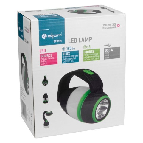 Lampa LED z powerbankiem, 3 w 1, ładowalna, 180 lm DPM