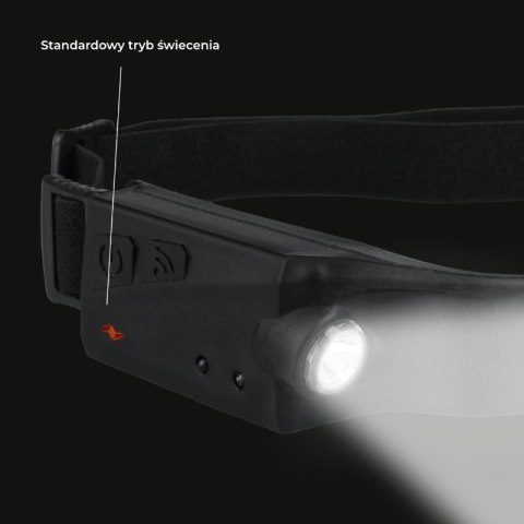 Lampa czołowa COB/XPE, ładowalna, 400 lm, 1200 mAh