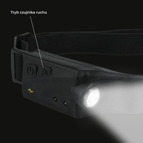 Lampa czołowa COB/XPE, ładowalna, 400 lm, 1200 mAh