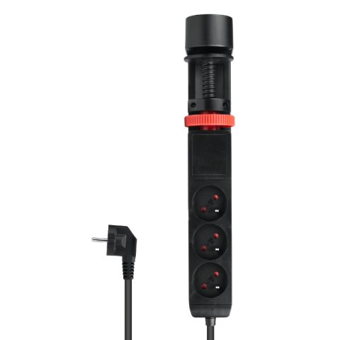Listwa podblatowa, 3 gniazda, 3 x USB, 1,5 m, czarna DPM