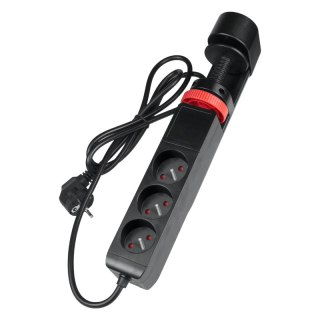 Listwa podblatowa, 3 gniazda, 3 x USB, 1,5 m, czarna DPM