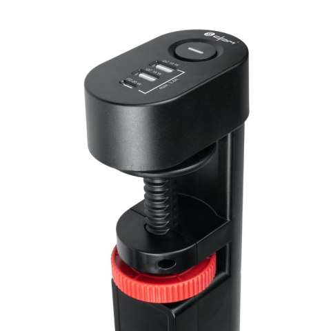 Listwa podblatowa, 3 gniazda, 3 x USB, 1,5 m, czarna DPM