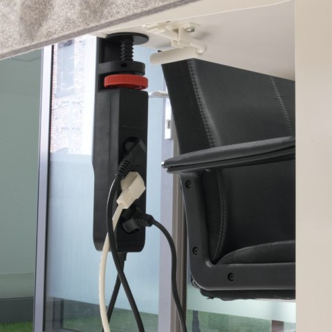 Listwa podblatowa, 3 gniazda, 3 x USB, 1,5 m, czarna DPM