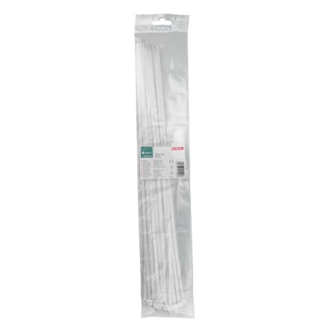 Opaski zaciskowe, 4,8 x 450 mm, 25 szt., białe