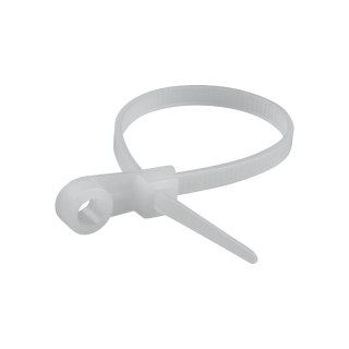 Opaski zaciskowe z otworem na śrubę 3,6 x 145 mm, 25 szt., białe