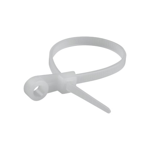 Opaski zaciskowe z otworem na śrubę 3,6 x 145 mm, 25 szt., białe