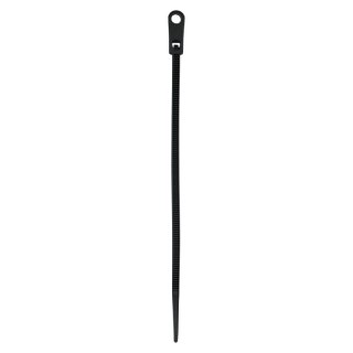Opaski zaciskowe z otworem na śrubę 3,6 x 145 mm, 25 szt., czarne