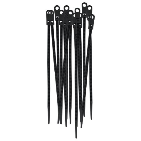 Opaski zaciskowe z otworem na śrubę 3,6 x 145 mm, 25 szt., czarne