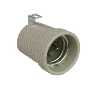 Oprawka E27 z blaszką, ceramiczna, typ 426, biała