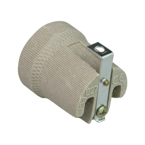 Oprawka E27 z blaszką, ceramiczna, typ 426, biała