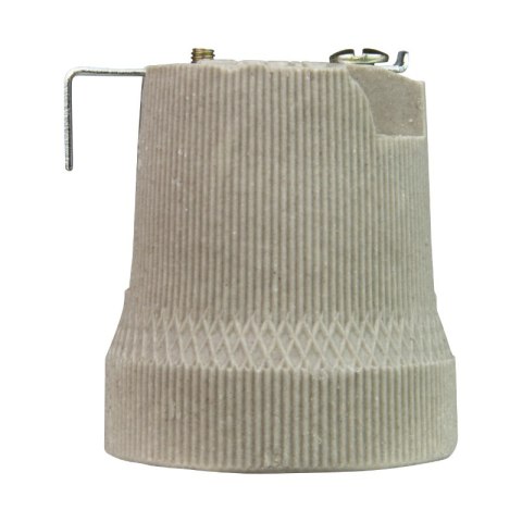 Oprawka E27 z blaszką, ceramiczna, typ 426, biała