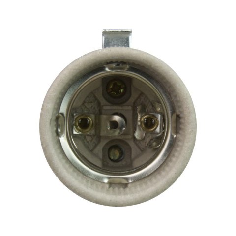 Oprawka E27 z blaszką, ceramiczna, typ 426, biała