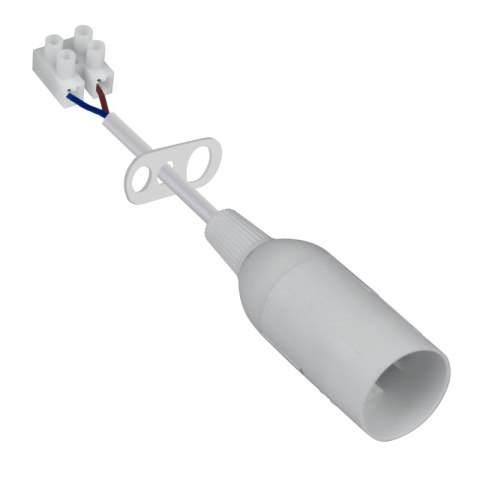 Oprawka budowlana E14 z kablem i kostką, biała