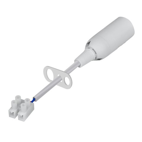 Oprawka budowlana E14 z kablem i kostką, biała