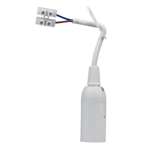 Oprawka budowlana E14 z kablem i kostką, biała