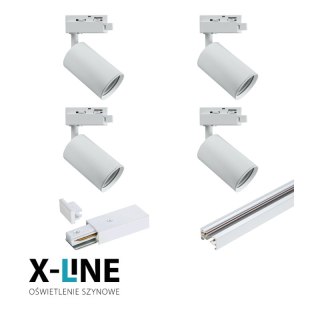 Oświetlenie szynowe - zestaw 4 x GU10, biały, X-LINE DPM