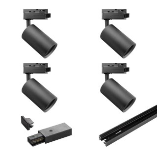 Oświetlenie szynowe - zestaw 4 x GU10, czarny, X-LINE DPM