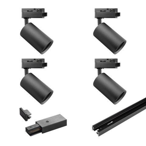 Oświetlenie szynowe - zestaw 4 x GU10, czarny, X-LINE DPM