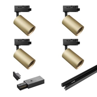 Oświetlenie szynowe - zestaw 4 x GU10, złoty, X-LINE DPM