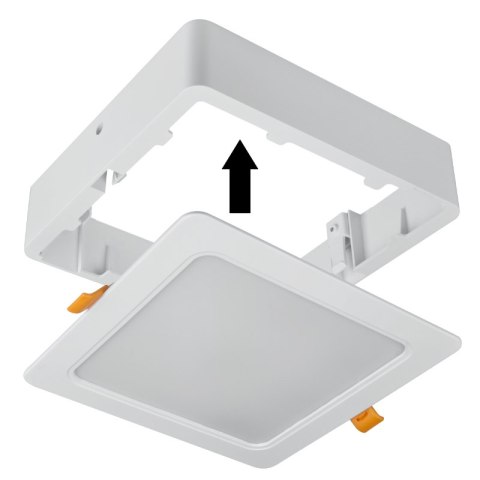 Plafon LED 2 w 1, 18 W, 1900 lm, 3000K-4000K-6000K, IP54, kwadratowy, biały DPM