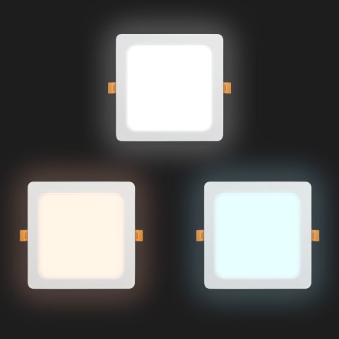 Plafon LED 2 w 1, 18 W, 1900 lm, 3000K-4000K-6000K, IP54, kwadratowy, biały DPM