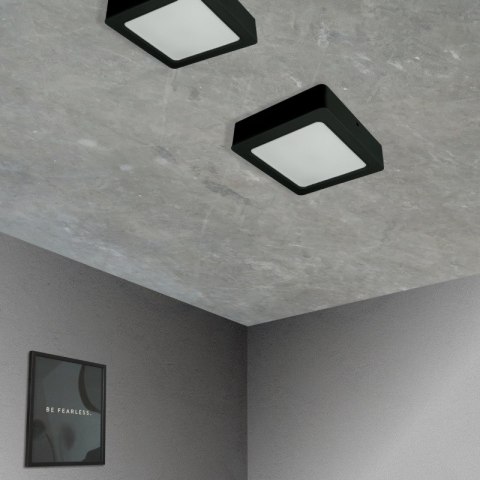 Plafon LED 2 w 1, 18 W, 1900 lm, 3000K-4000K-6000K, IP54, kwadratowy, czarny DPM