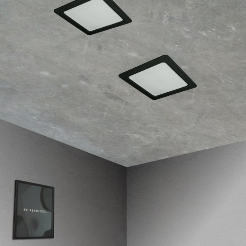 Plafon LED 2 w 1, 18 W, 1900 lm, 3000K-4000K-6000K, IP54, kwadratowy, czarny DPM