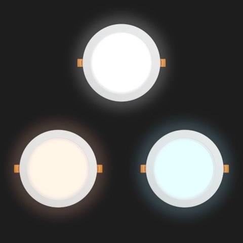 Plafon LED 2 w 1, 18 W, 1900 lm, 3000K-4000K-6000K, IP54, okrągły, biały DPM