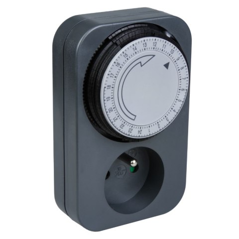Programator czasowy analogowy 24 h, szary